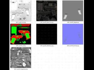 GunCartoon 01 3D Model