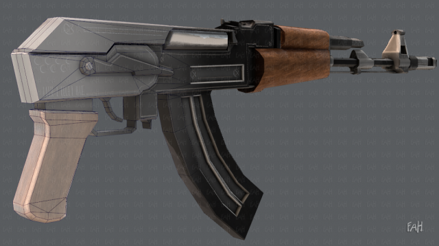 GunCartoon 02 3D-Modell .c4d .max .obj .3ds .fbx .stl .blend 