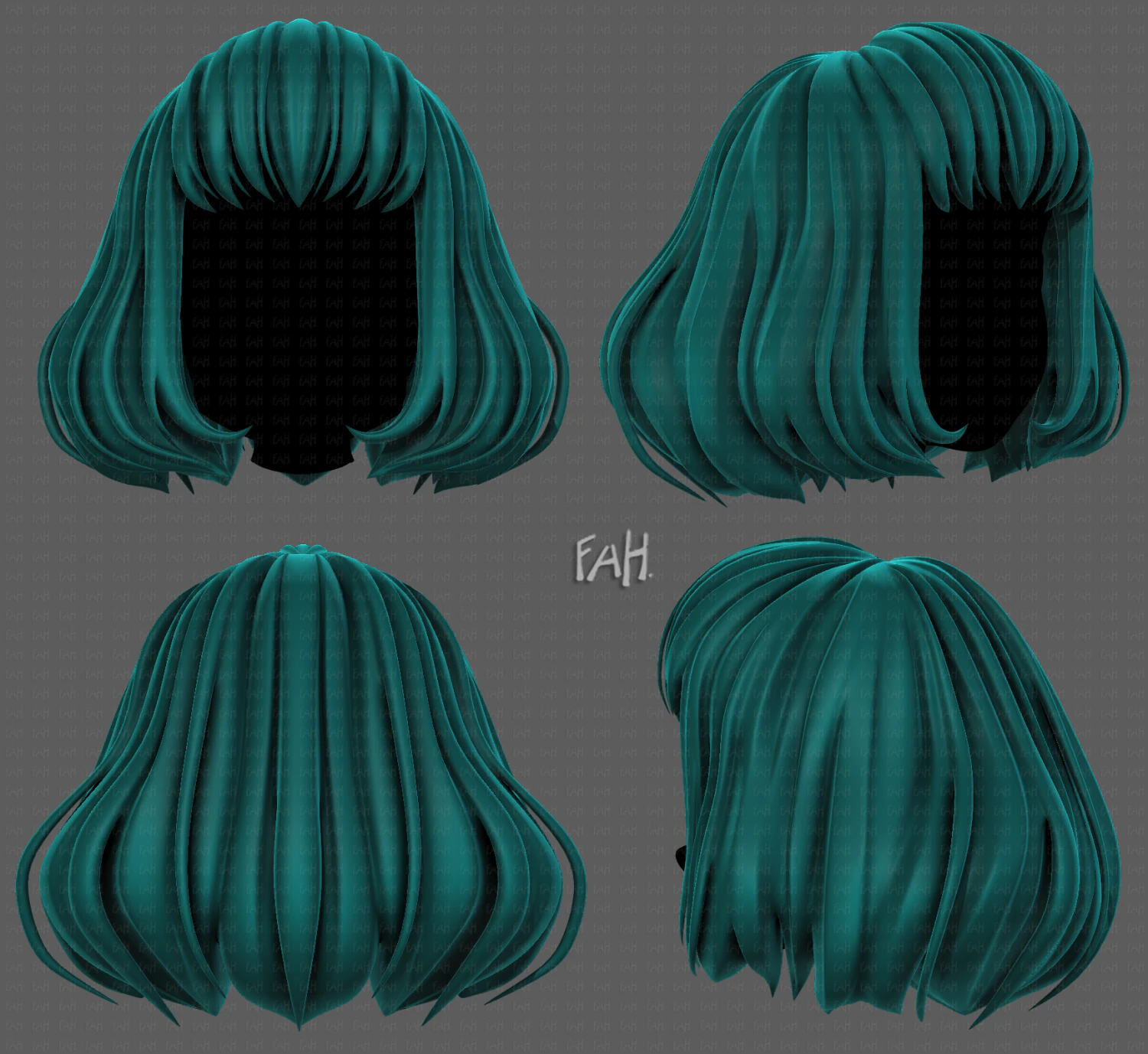 3D Hair style for girl V104 3D Model .c4d .max .obj .3ds .fbx .stl .blend 