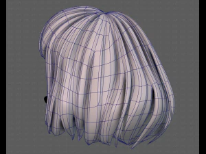 3D Hair style for girl V104 3D Model