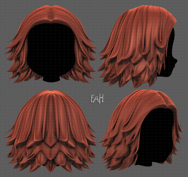 Hair wig online 3d model