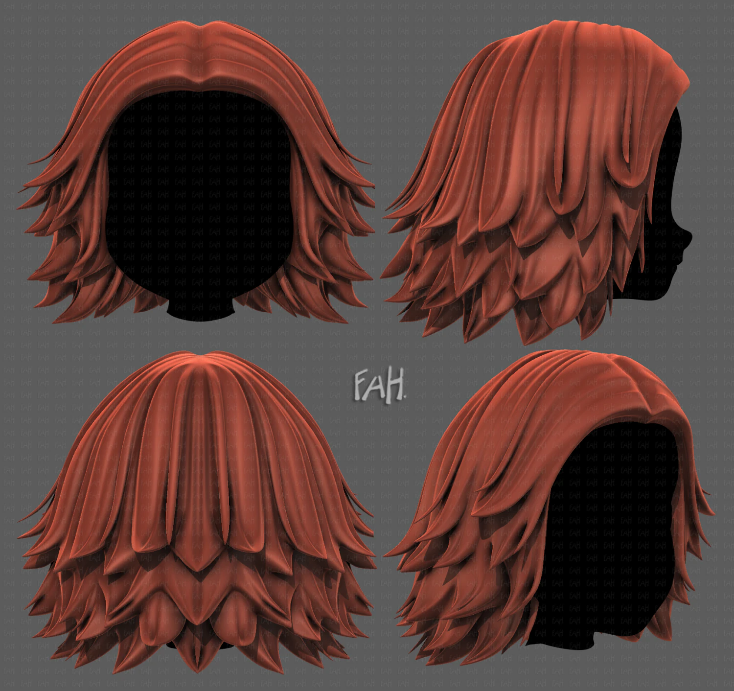 3D Hair style for girl V105 3D Model .c4d .max .obj .3ds .fbx .stl .blend 