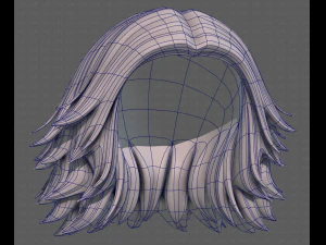 3D Hair style for girl V105 3D Model