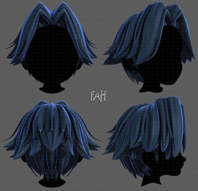 3D Hair style for boy V90 3D मॉडल .c4d .max .obj .3ds .fbx .stl .blend 