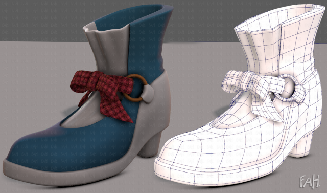 Shoes cartoonV47 3D Model .c4d .max .obj .3ds .fbx .stl .blend 