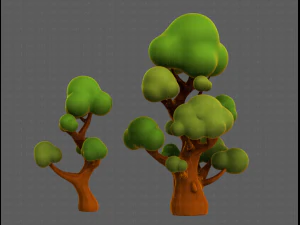 Trees Cartoon V11 3D Model