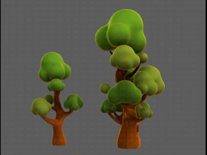 Trees Cartoon V11 3D Model