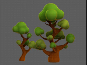 Trees Cartoon V11 3D Model
