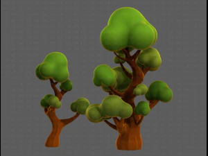 Trees Cartoon V11 3D Model
