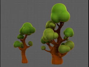 Trees Cartoon V11 3D Model