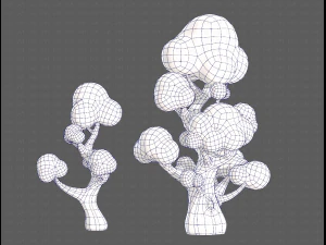 Trees Cartoon V11 3D Model