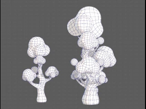 Trees Cartoon V11 3D Model