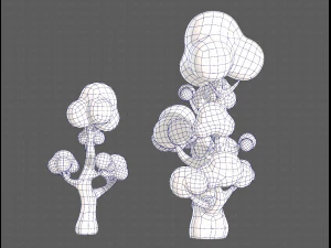 Trees Cartoon V11 3D Model