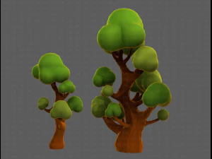 Trees Cartoon V11 3D Model