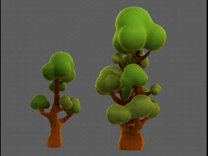 Trees Cartoon V11 3D Model