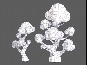 Trees Cartoon V11 3D Model