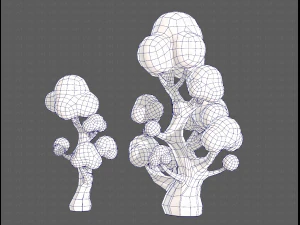 Trees Cartoon V11 3D Model