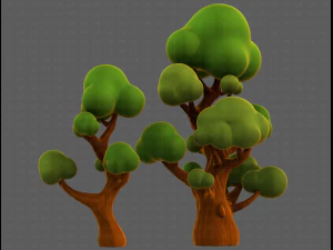 Trees Cartoon V11 3D Model
