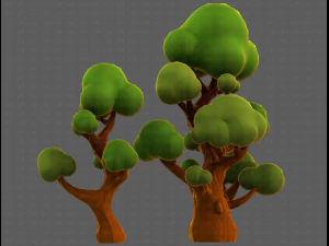 Trees Cartoon V11 3D Model