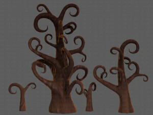 Trees Cartoon V12 3D Model
