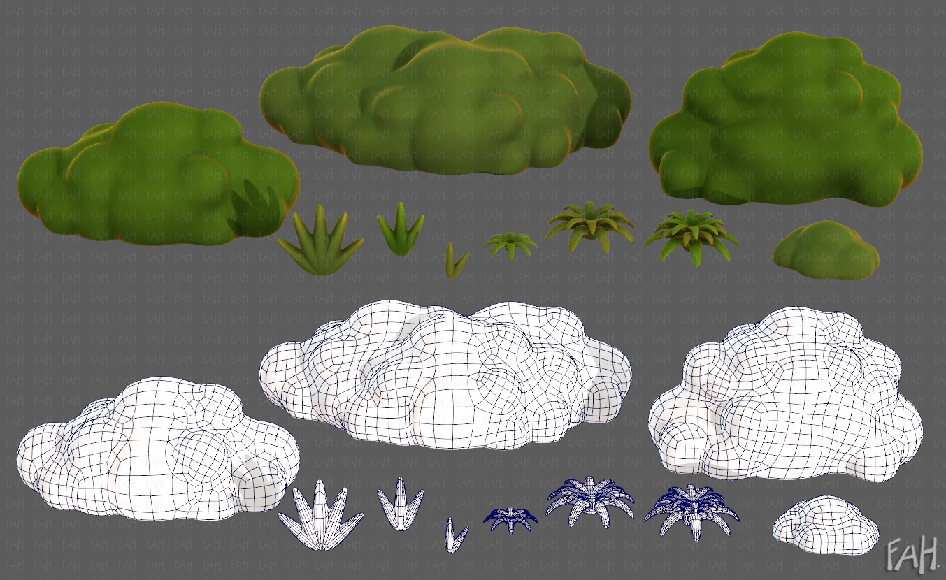 Trees Cartoon V13 3D Model .c4d .max .obj .3ds .fbx .stl .blend 