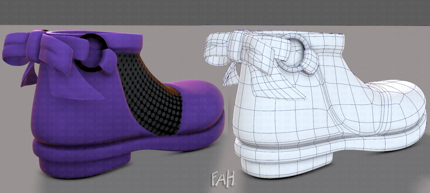 Shoes cartoonV49 3D Model .c4d .max .obj .3ds .fbx .stl .blend 