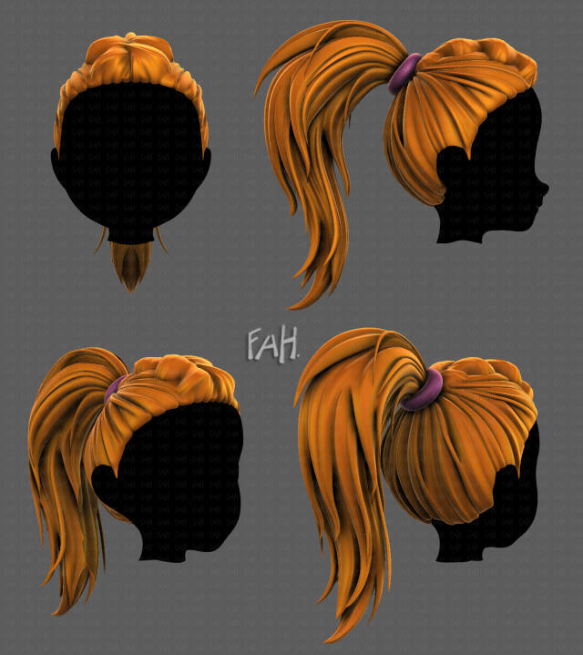 3D Hair style for girl V107 Modelo 3D .c4d .max .obj .3ds .fbx .stl .blend 