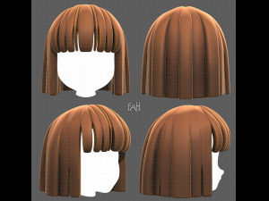 Base Hair for girl V01 3D Model