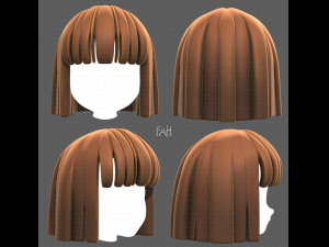 Base Hair for girl V01 Modelo 3D