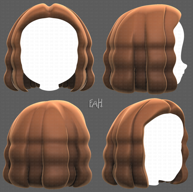 Base Hair for girl V02 Modelo 3D .c4d .max .obj .3ds .fbx .stl .blend 