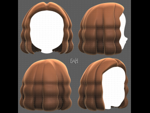 Base Hair for girl V02 3D Model