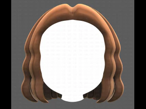 Base de pelo para ni&ntilde;a V02 Modelo 3D
