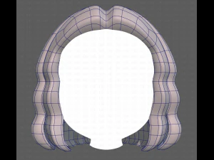 Base de pelo para ni&ntilde;a V02 Modelo 3D