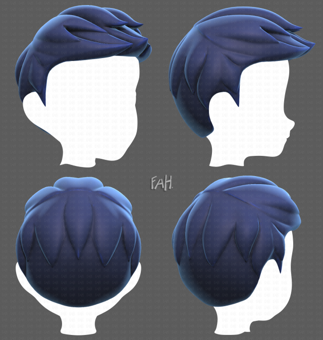 Base Hair for Boy V02 3Dモデル .c4d .max .obj .3ds .fbx .stl .blend 