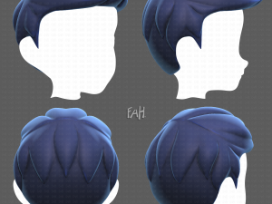 Base Hair for Boy V02 3D Model