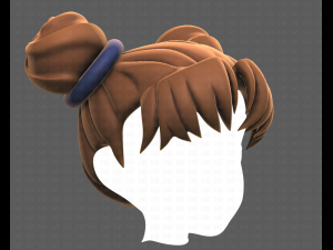 Base Hair for girl V03 3D 모델