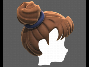Base Hair for girl V03 3D 모델