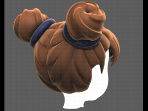 Base Hair for girl V03 3D 모델