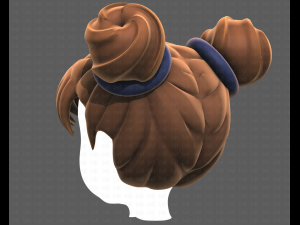 Base Hair for girl V03 3D 모델