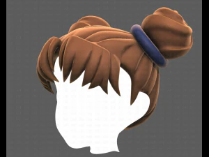 Base Hair for girl V03 3D Model