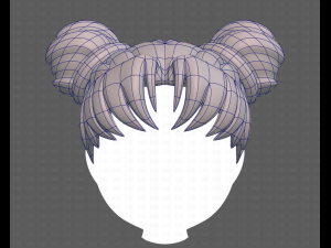 Base Hair for girl V03 3D 모델