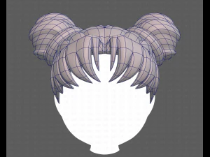 Base Hair for girl V03 3D Model