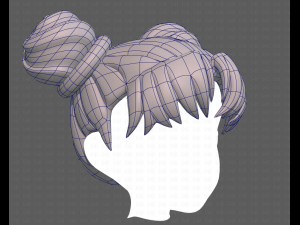 Base Hair for girl V03 3D 모델