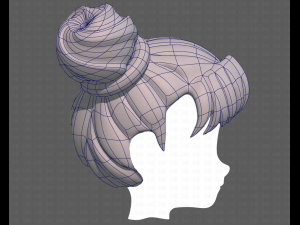 Base Hair for girl V03 3D 모델