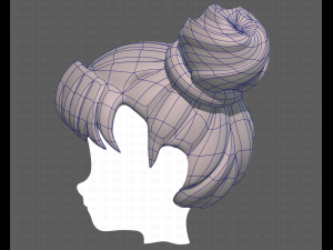 Base Hair for girl V03 3D 모델