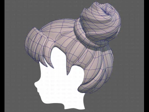 Base Hair for girl V03 3D Model