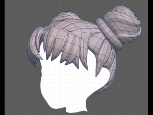 Base Hair for girl V03 3D 모델