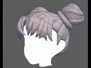 Base Hair for girl V03 3D Model