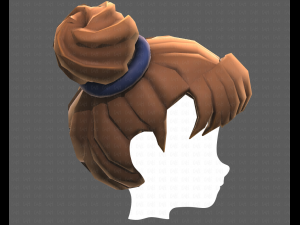 Base Hair for girl V03 3D 모델