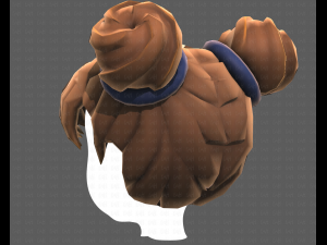 Base Hair for girl V03 3D 모델